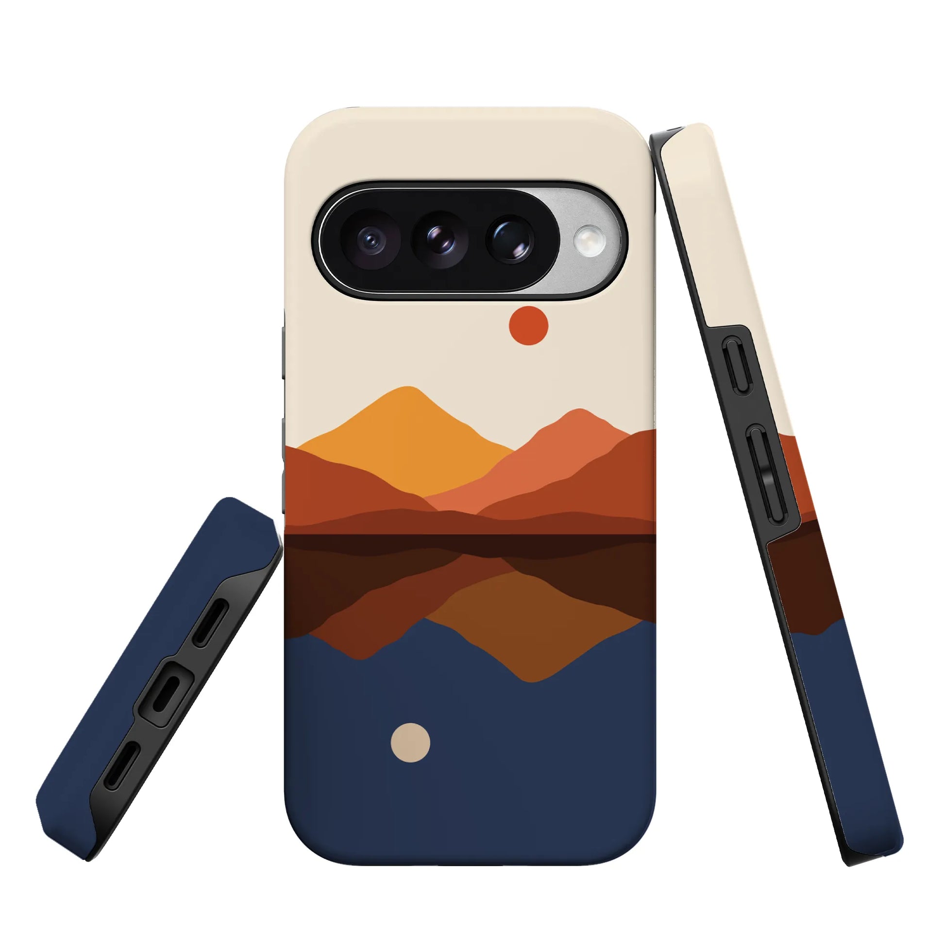 Opposites Attract | Day & Night Colorblock Mountains Google Pixel Case