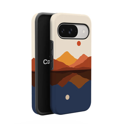 Opposites Attract | Day & Night Colorblock Mountains Google Pixel Case