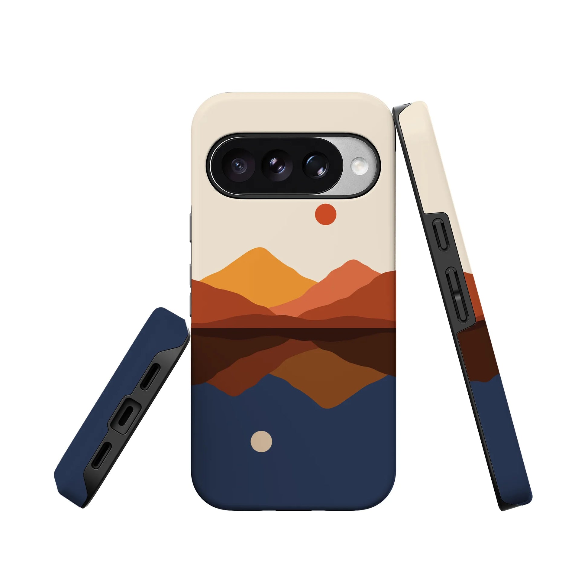 Opposites Attract | Day & Night Colorblock Mountains Google Pixel Case