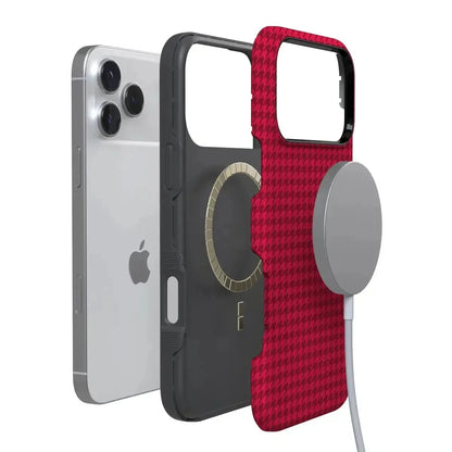 Best Dressed | Red Houndstooth Case iPhone Case get.casely