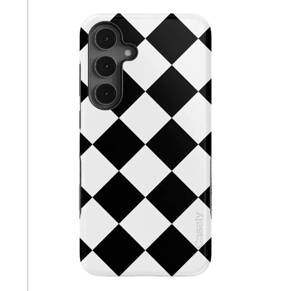 Black Checkerboard | High Contrast Design Case Phone Case Casetry Bold Flex + MagSafe® Galaxy S25 Plus