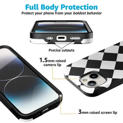 Black Checkerboard | High Contrast Design Case Phone Case Casetry