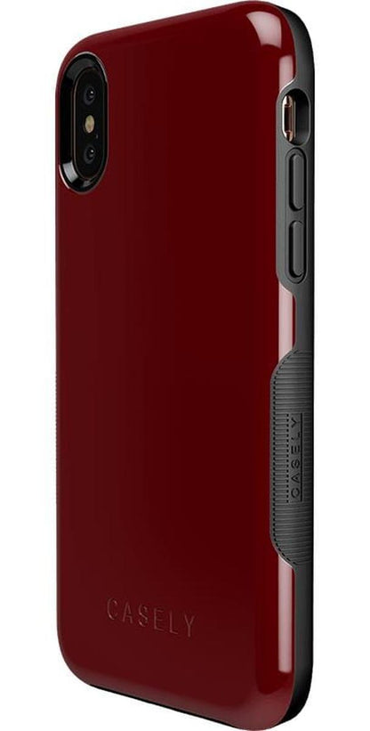 Burgundy Red on Black | Ultra-Protective Bold Case iPhone Case get.casely
