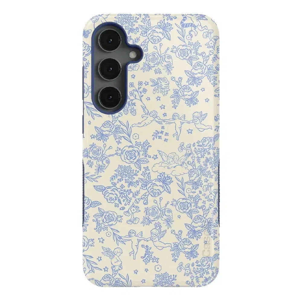 Cupid's Canvas | Periwinkle Floral Case Phone Case Casetry Bold Flex + MagSafe® Galaxy S25 Plus