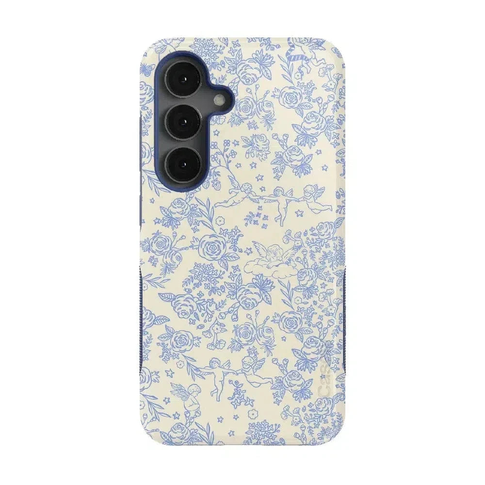 Cupid's Canvas | Periwinkle Floral Case Phone Case Casetry Bold Flex + MagSafe® Galaxy S25