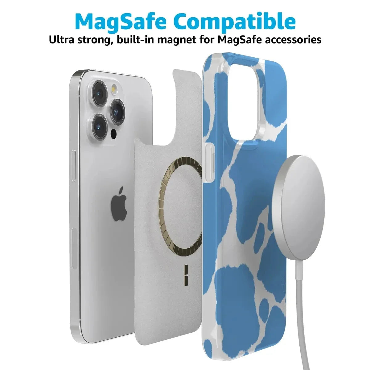 Current MOOd | Light Blue Cow Print Case iPhone Case get.casely
