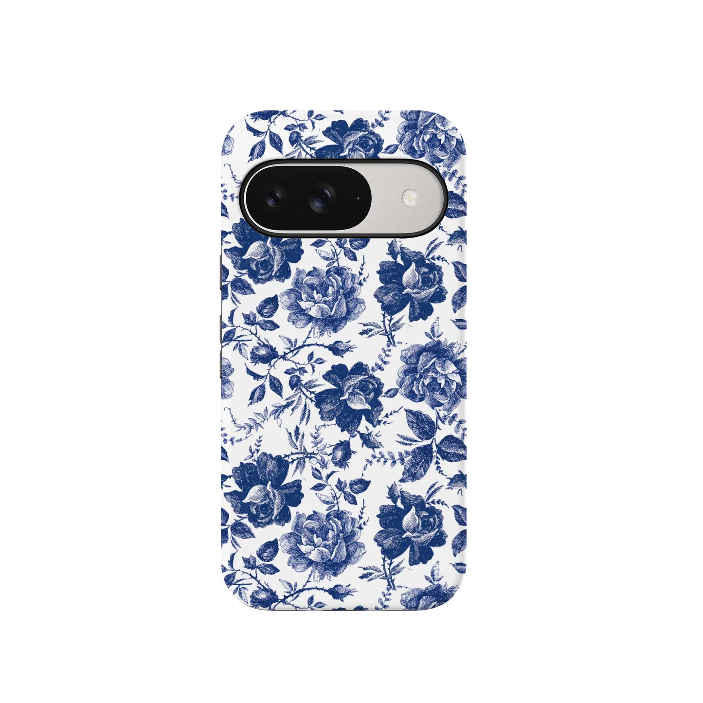 Rose to Fame | Blue & White Rose Floral Google Pixel Case
