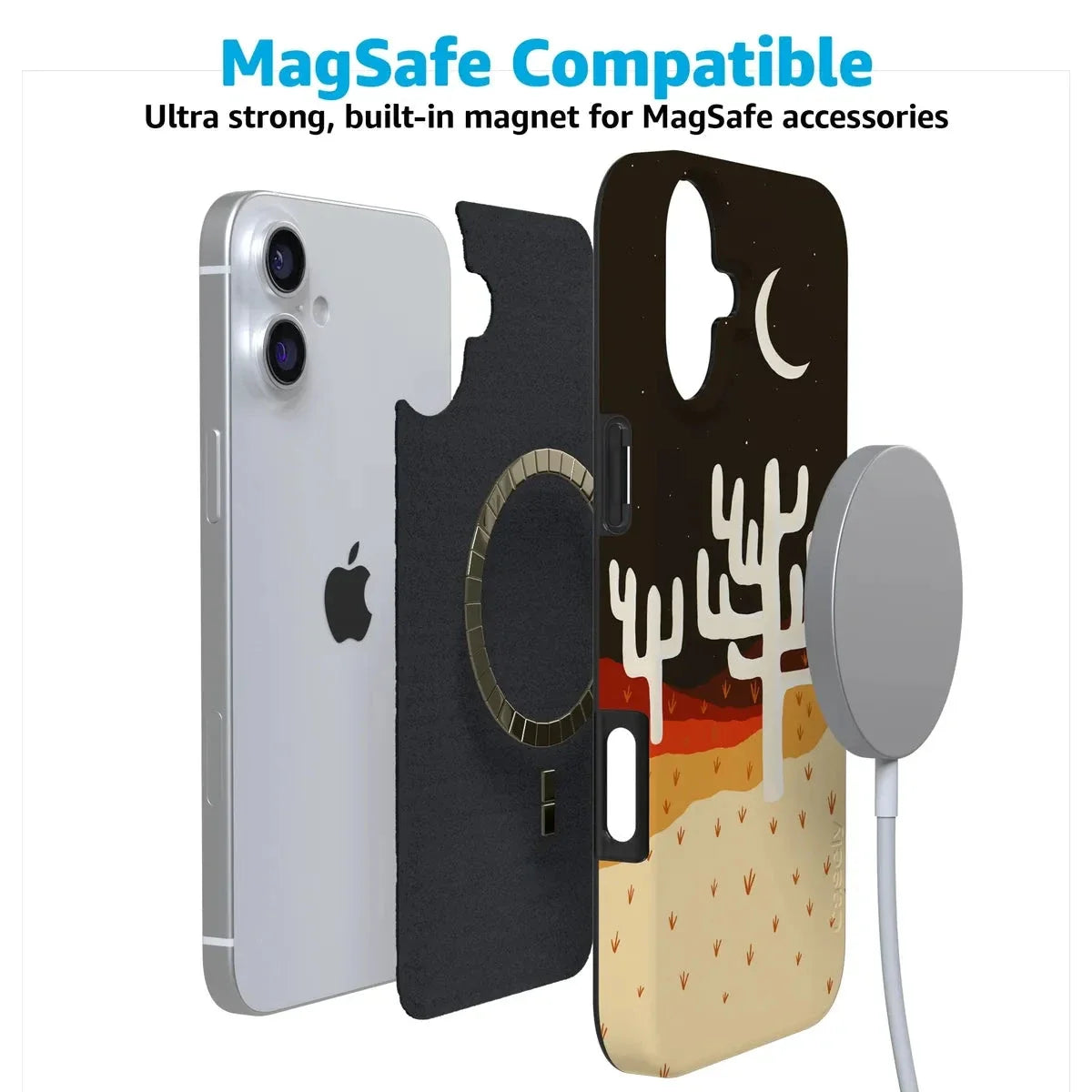 Desert Nights | Cactus Colorblock Case iPhone Case get.casely
