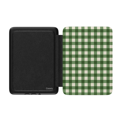 Checked Twice | Green Plaid Kindle Case