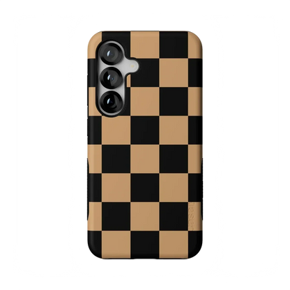 Fit Check | Black & Brown Checkerboard Case iPhone Case get.casely Bold Flex + MagSafe® Galaxy S25