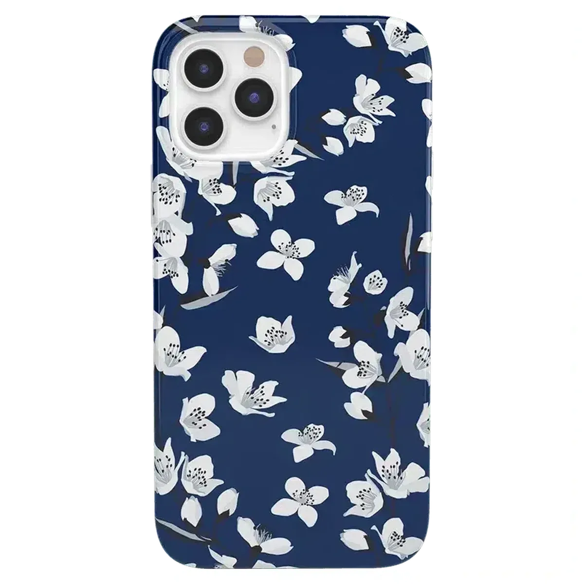 Floral Forest | Navy Cherry Blossom Floral Case iPhone Case get.casely Classic iPhone 12 Pro Max