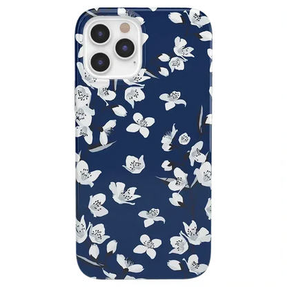 Floral Forest | Navy Cherry Blossom Floral Case iPhone Case get.casely Classic iPhone 12 Pro Max