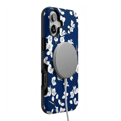 Floral Forest | Navy Cherry Blossom Floral Case iPhone Case get.casely
