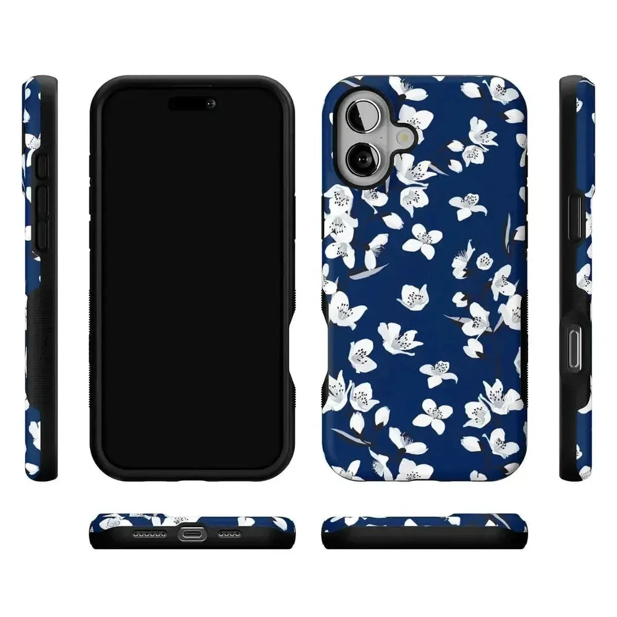 Floral Forest | Navy Cherry Blossom Floral Case iPhone Case get.casely