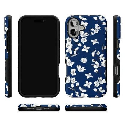 Floral Forest | Navy Cherry Blossom Floral Case iPhone Case get.casely