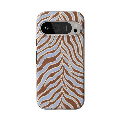 Untamed | Brown & Blue Zebra Case - Google Pixel 9 Pro