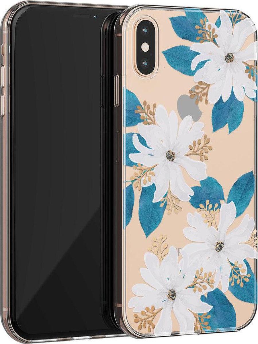 Forget Me Not | Blue and Gold Clear Floral Case iPhone Case get.casely