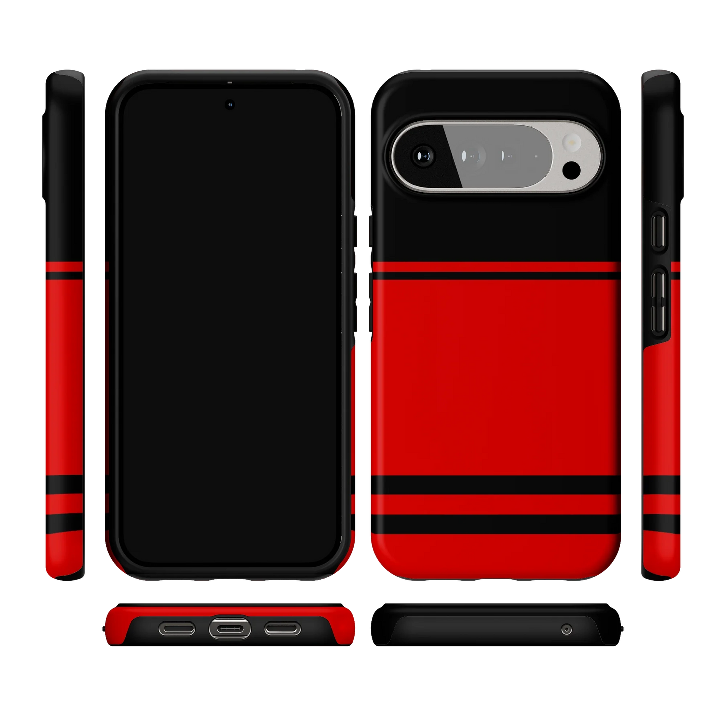 Storm Warning | Black & Red Stripes Case