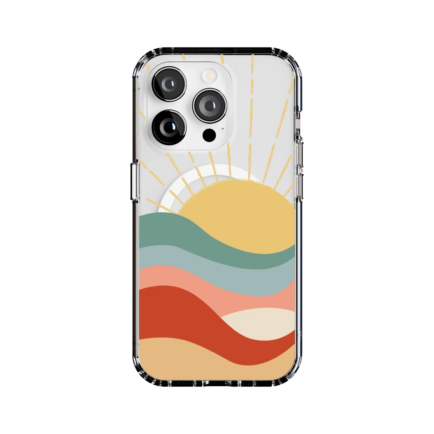 Here Comes the Sun | Colorblock Sunset Case iPhone Case get.casely Clear + MagSafe® iPhone 15 Pro