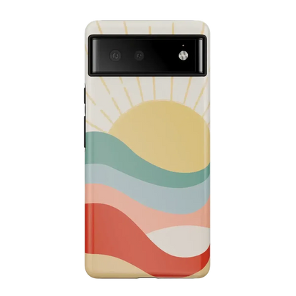 Here Comes the Sun | Colorblock Sunset Google Pixel Case Google Pixel Case Casetry Essential Google Pixel 6