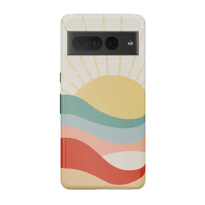 Here Comes the Sun | Colorblock Sunset Google Pixel Case Google Pixel Case Casetry Essential Google Pixel 7 Pro