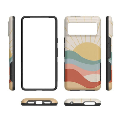 Here Comes the Sun | Colorblock Sunset Google Pixel Case Google Pixel Case get.casely