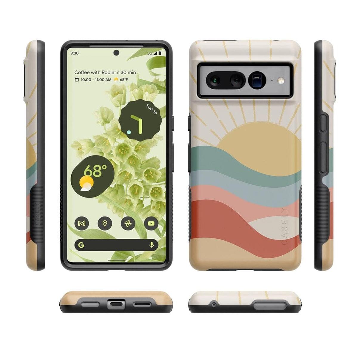 Here Comes the Sun | Colorblock Sunset Google Pixel Case Google Pixel Case get.casely
