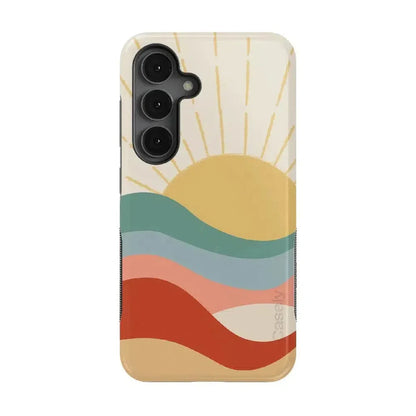 Here Comes the Sun | Colorblock Sunset Samsung Case Samsung Case Casetry Bold Flex + MagSafe® Galaxy S25