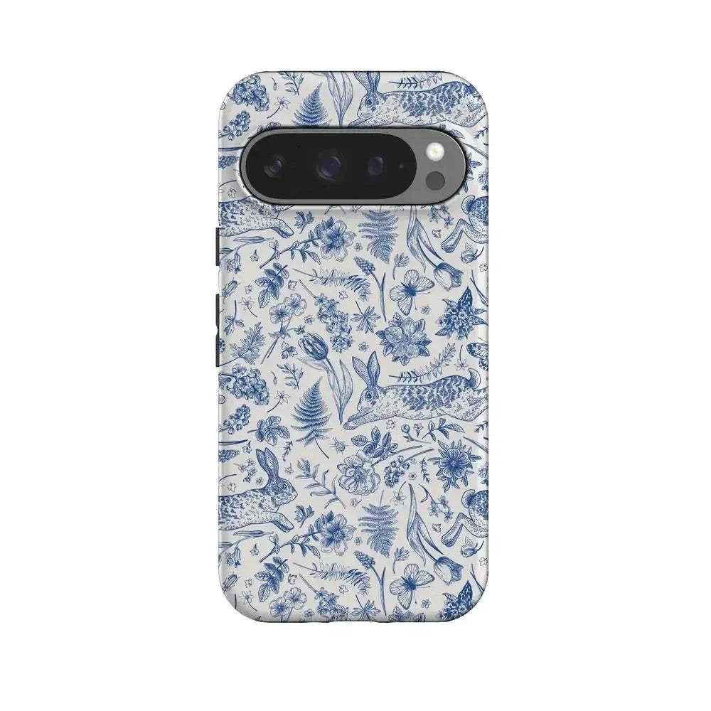 Hop & Bloom | Bunny Toile Case Phone Case Casetry Essential + MagSafe® Google Pixel 10 Pro