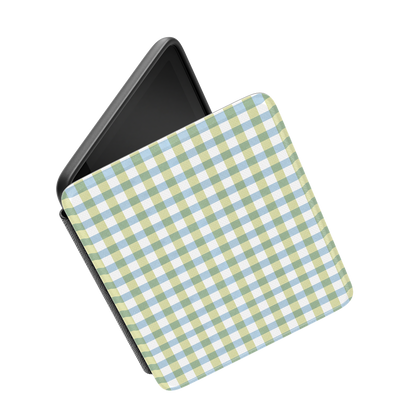 Pastel Picnic | Blue & Green Gingham Kindle Case