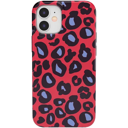 Into the Wild | Red & Blue Leopard Print Case iPhone Case get.casely Classic iPhone 12 Mini