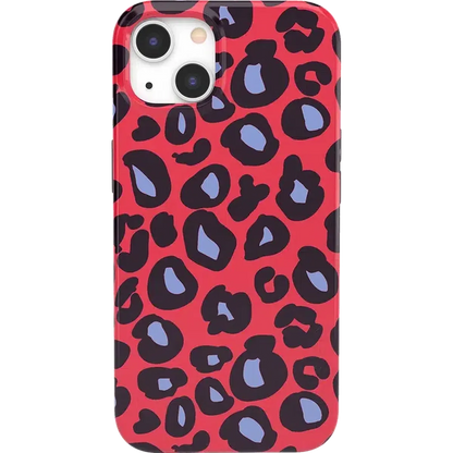 Into the Wild | Red & Blue Leopard Print Case iPhone Case get.casely