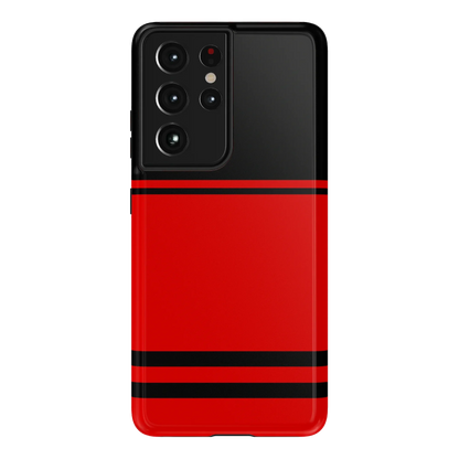 Go Canes | Black & Red Striped Case - Galaxy S21 Ultra