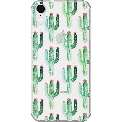 Lookin' Sharp | Cactus Patterned Clear Floral Case iPhone Case get.casely Classic iPhone XR