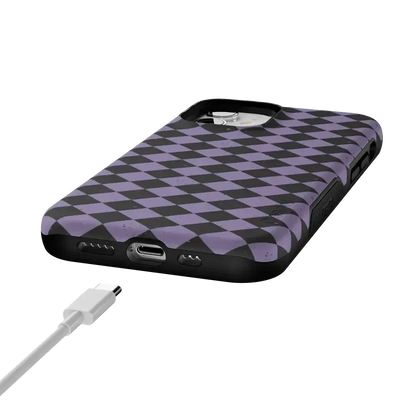 Midnight Hex | Purple Checkered Case Phone Case get.casely