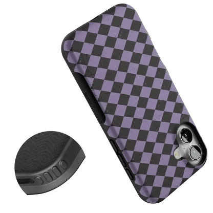Midnight Hex | Purple Checkered Case Phone Case get.casely