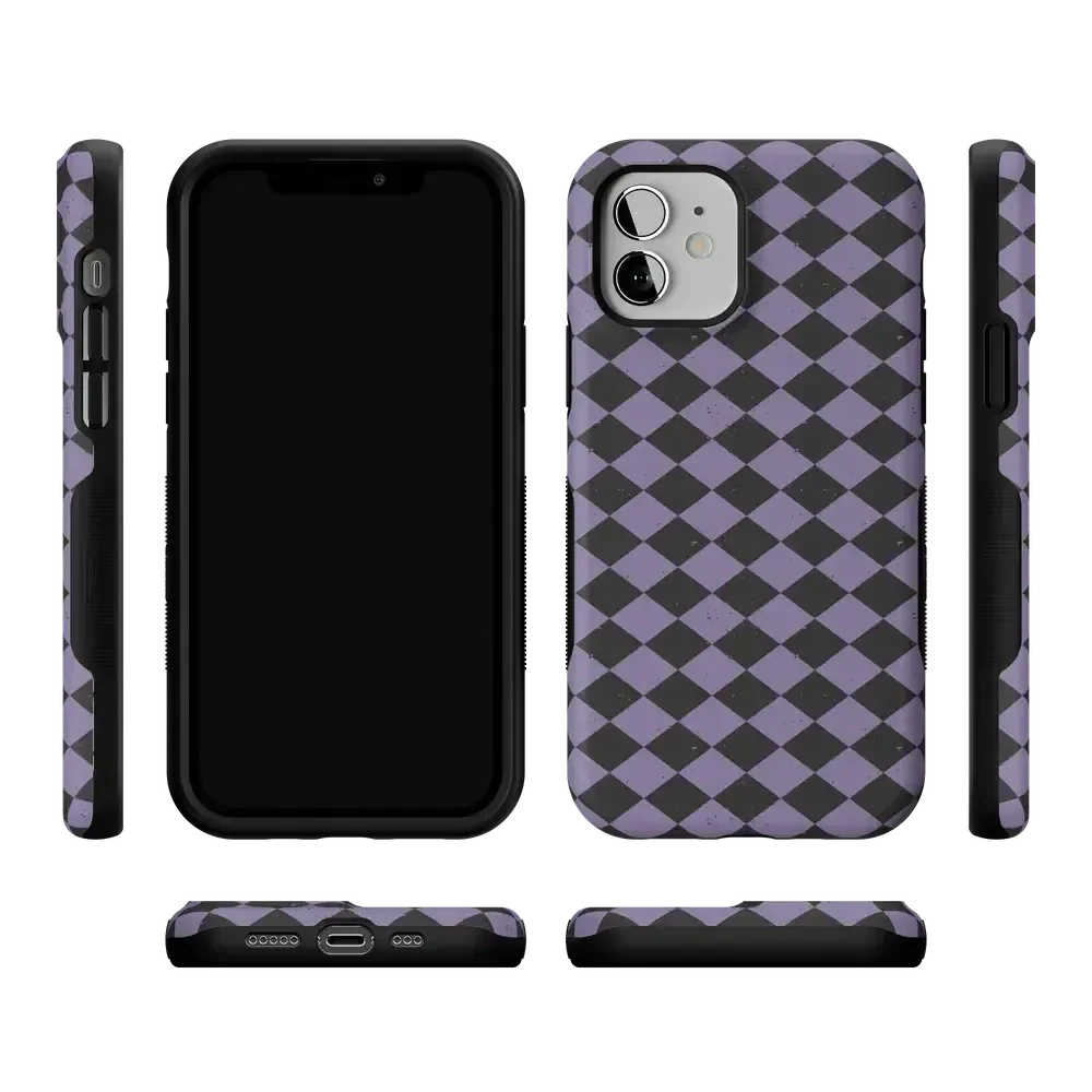 Midnight Hex | Purple Checkered Case Phone Case get.casely