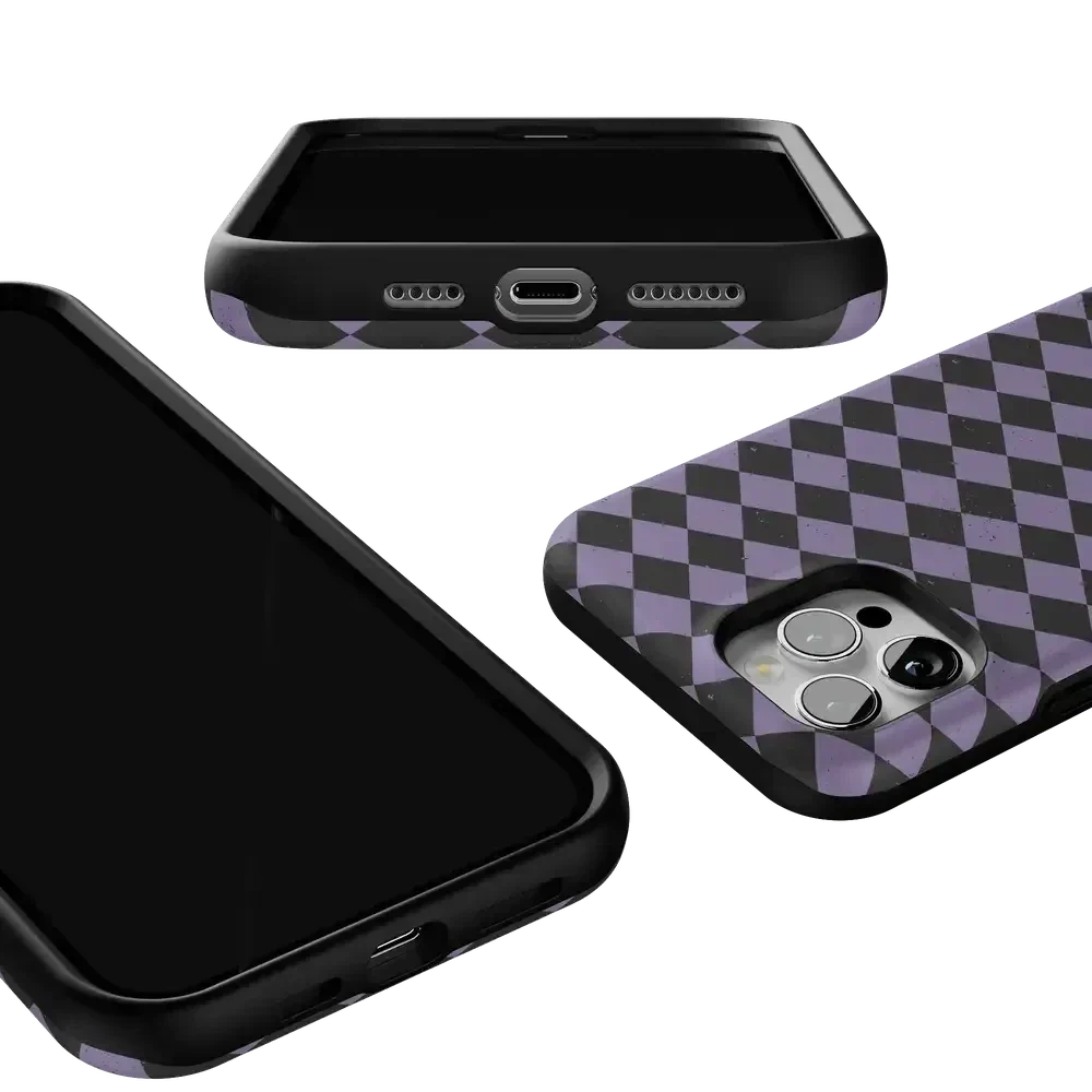 Midnight Hex | Purple Checkered Case Phone Case get.casely