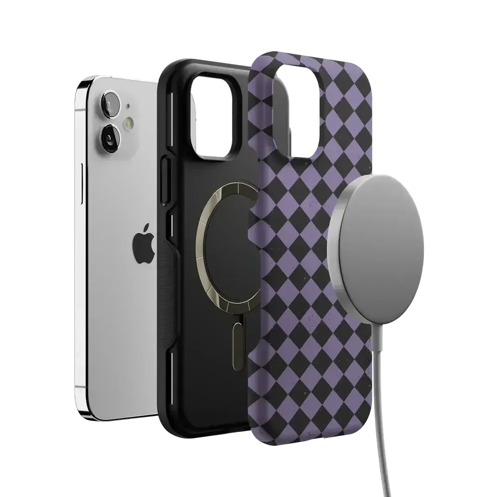 Midnight Hex | Purple Checkered Case Phone Case get.casely