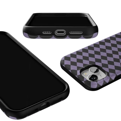 Midnight Hex | Purple Checkered Case Phone Case get.casely
