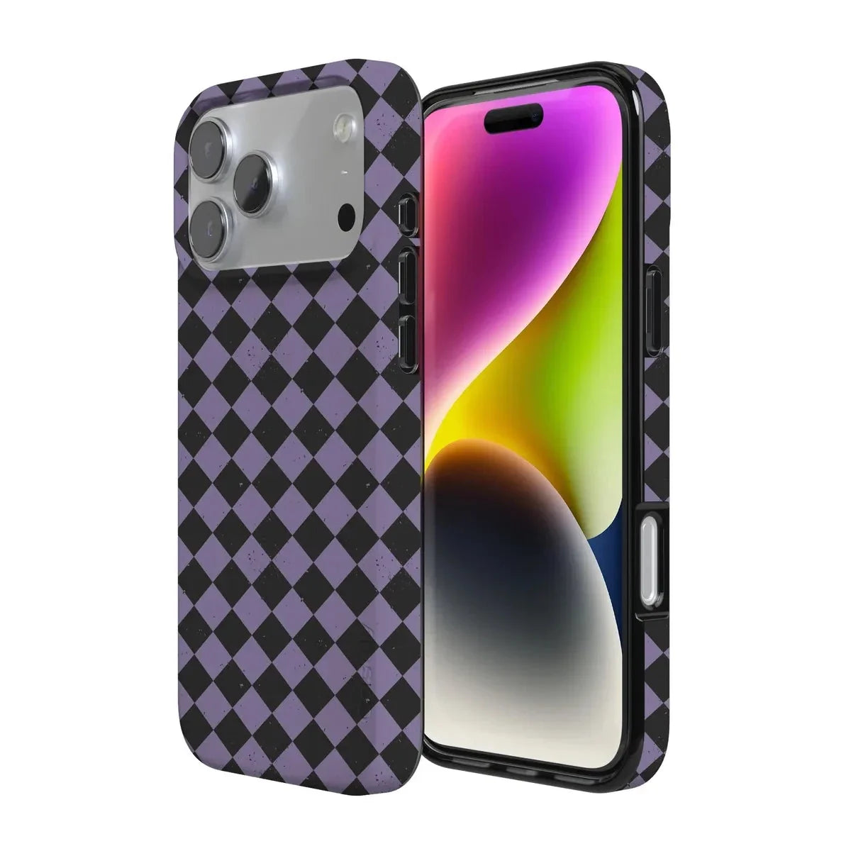 Midnight Hex | Purple Checkered Case Phone Case get.casely