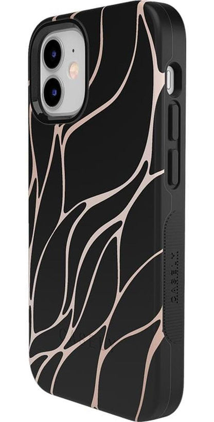 Midnight Ride | Black and Gold Metallic Waves Case iPhone Case get.casely