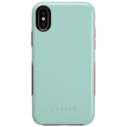 Mint Green on Pink | Ultra-Protective Bold Case iPhone Case get.casely Bold iPhone XS Max