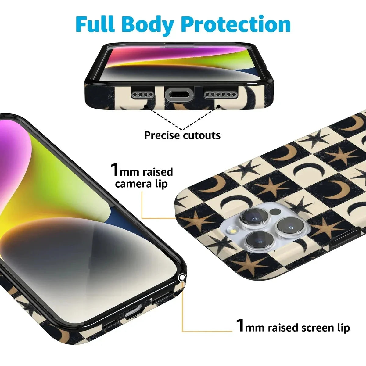 Mystic Moonstar | Black Celestial Case Phone Case get.casely