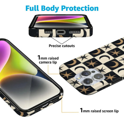 Mystic Moonstar | Black Celestial Case Phone Case get.casely