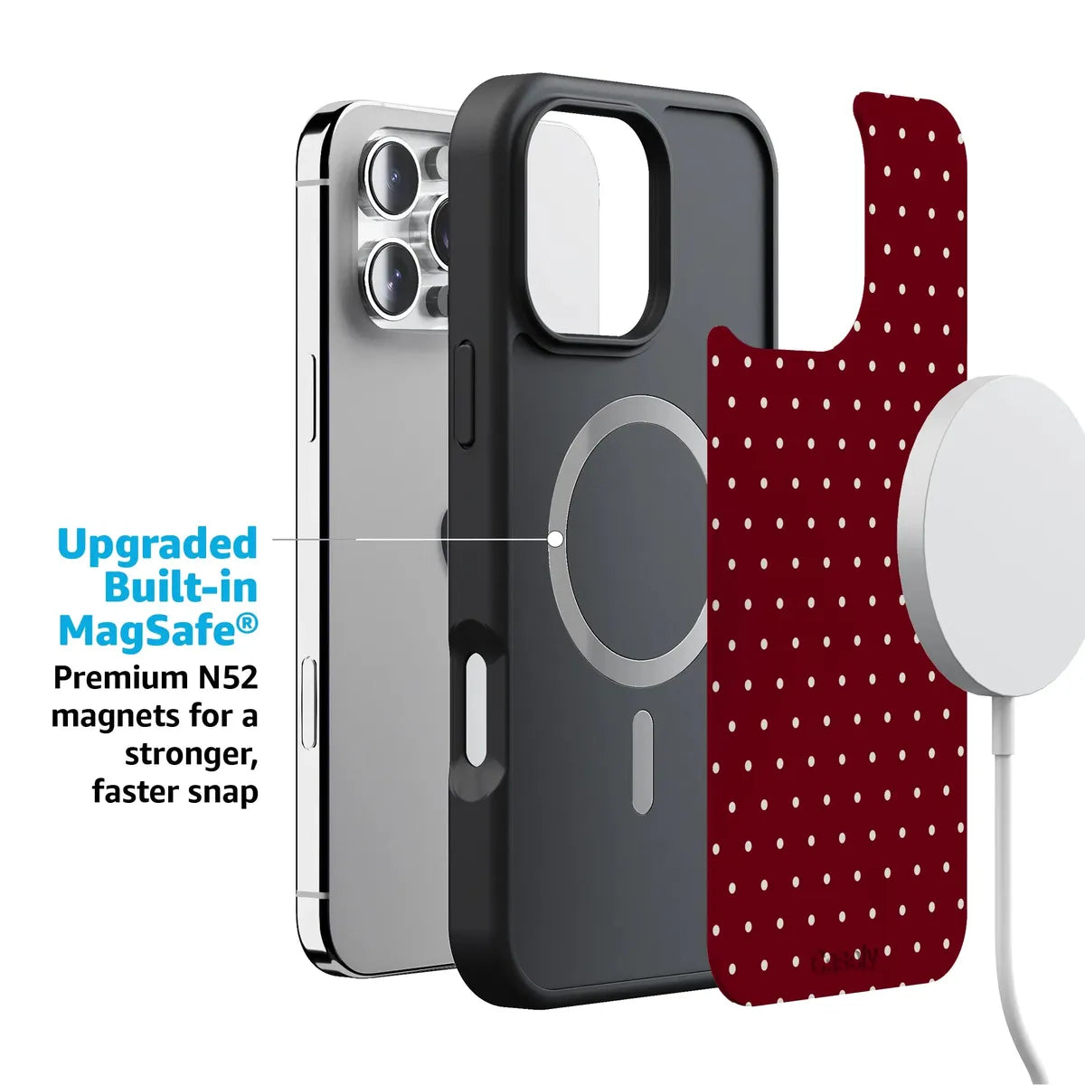 On the Dot | Maroon Polka Dot Case