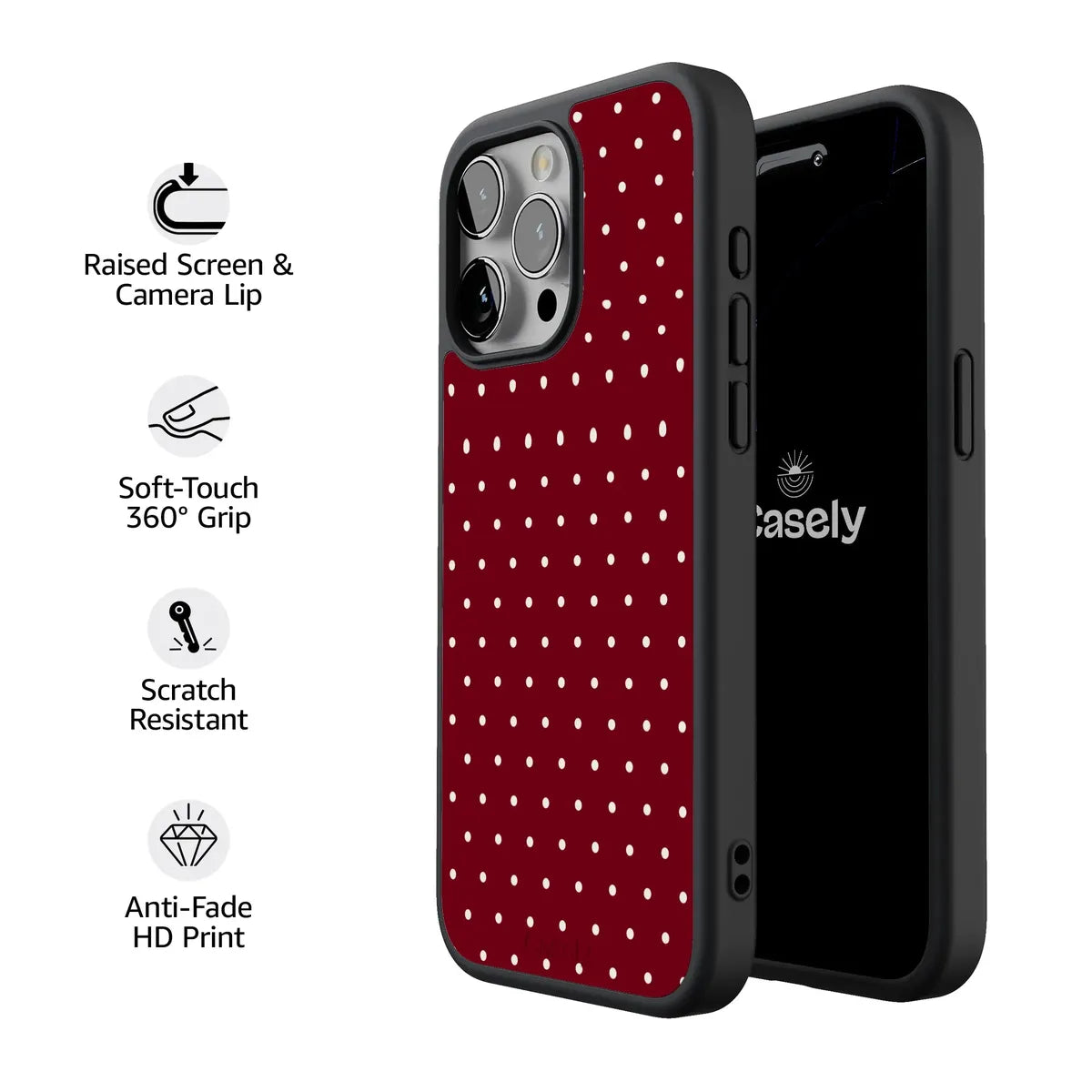 On the Dot | Maroon Polka Dot Case