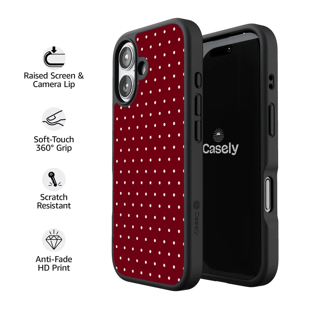 On the Dot | Maroon Polka Dot Case