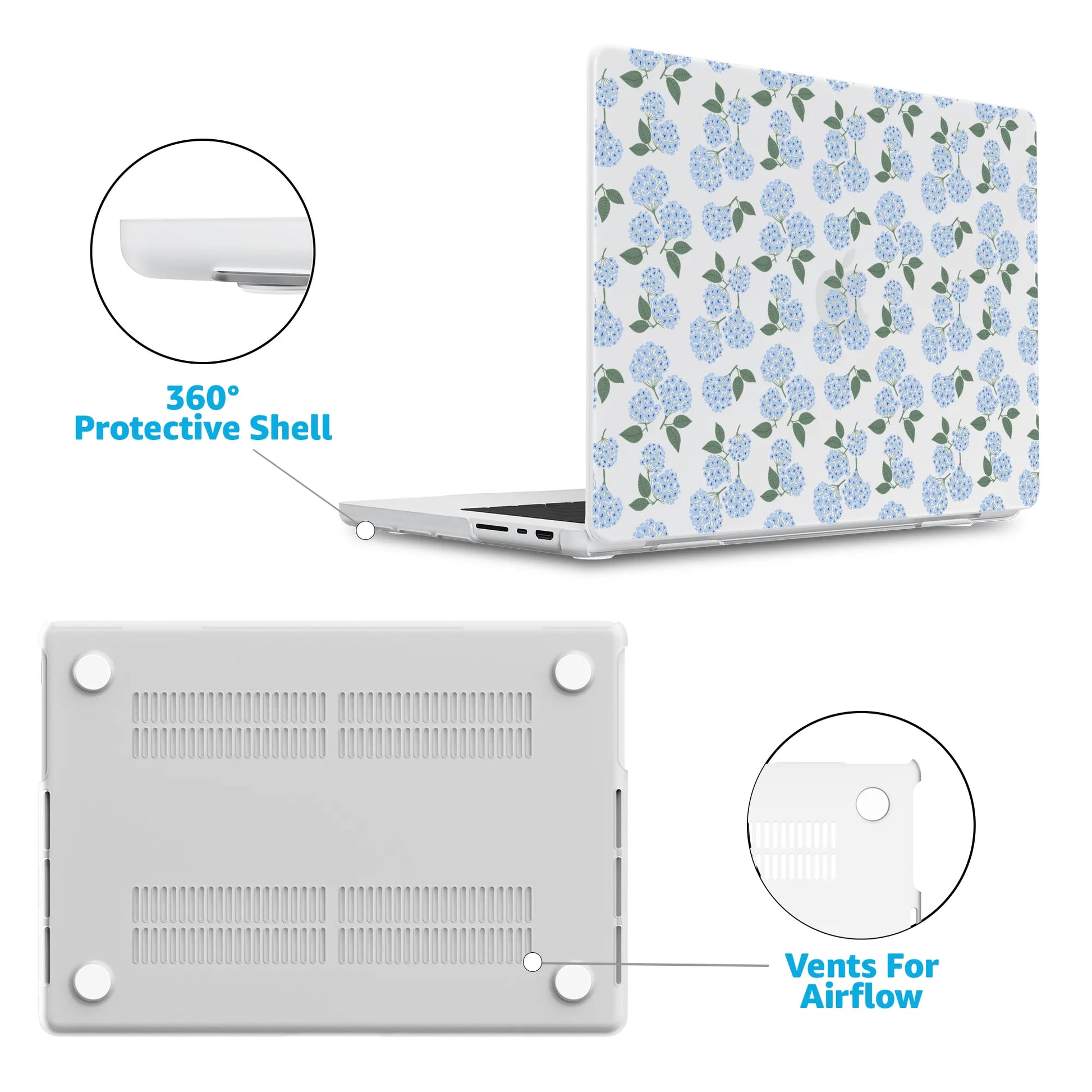 Nantucket Cottage | Blue Hydrangea Laptop Shell
