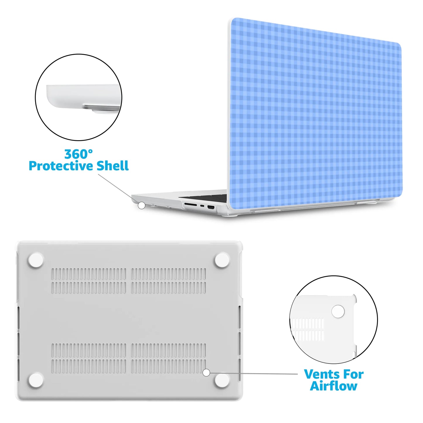 Sweet Jam | Blue Gingham Laptop Shell